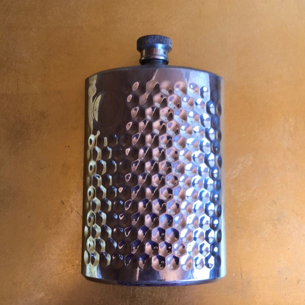Stainless Steel‎ Dimpled Hip Flask w/ Screw Cap